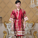 Satin kimono bathrobe - Vignette | Ava-Paris