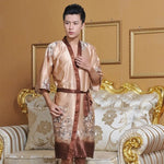 Satin kimono bathrobe - Vignette | Ava-Paris