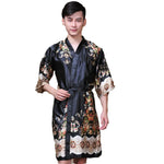 Satin kimono bathrobe - Vignette | Ava-Paris