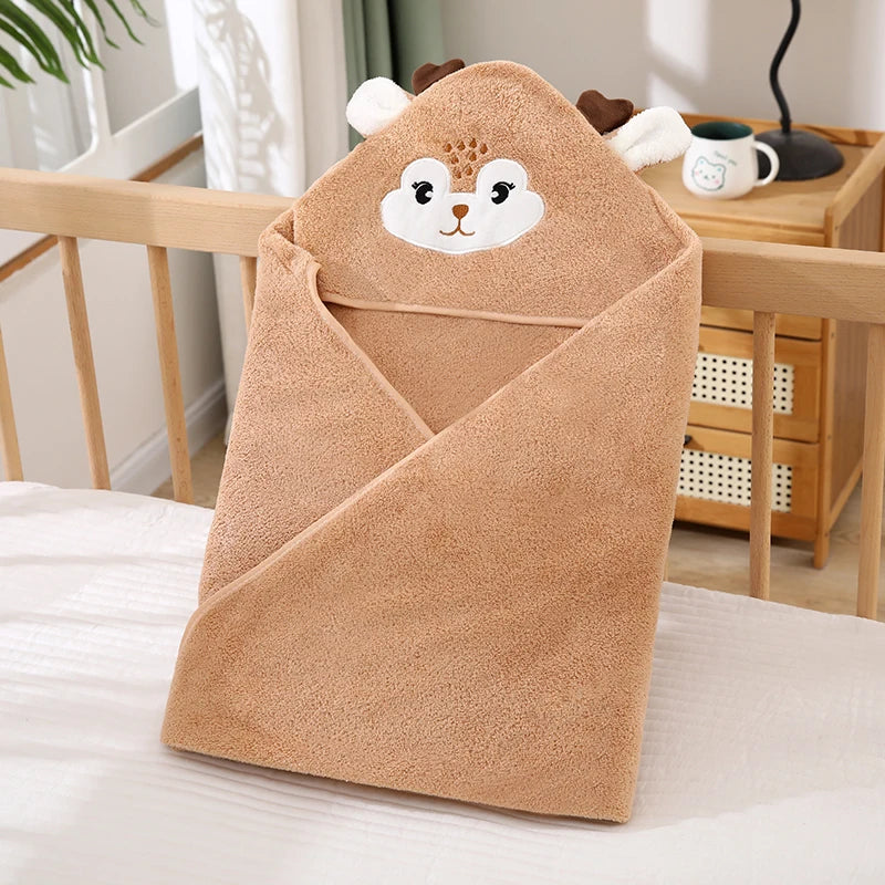 Peignoir bébé chaud brun élan
