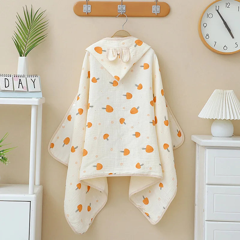 Peignoir bébé coton champignon