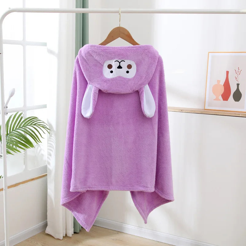 Peignoir bébé doux mauve