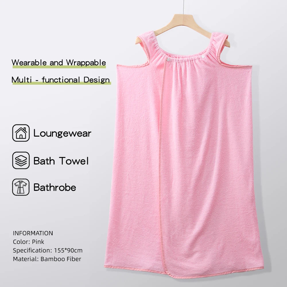Peignoir bambou rose