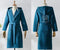 Peignoir brodé bleu