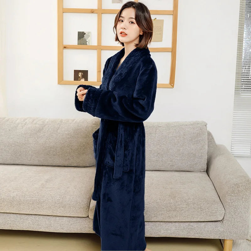 Peignoir couple bleu