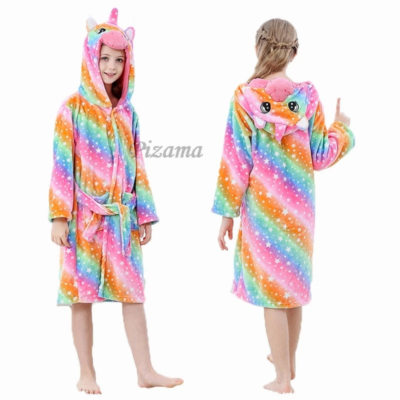Peignoir enfant doux licorne