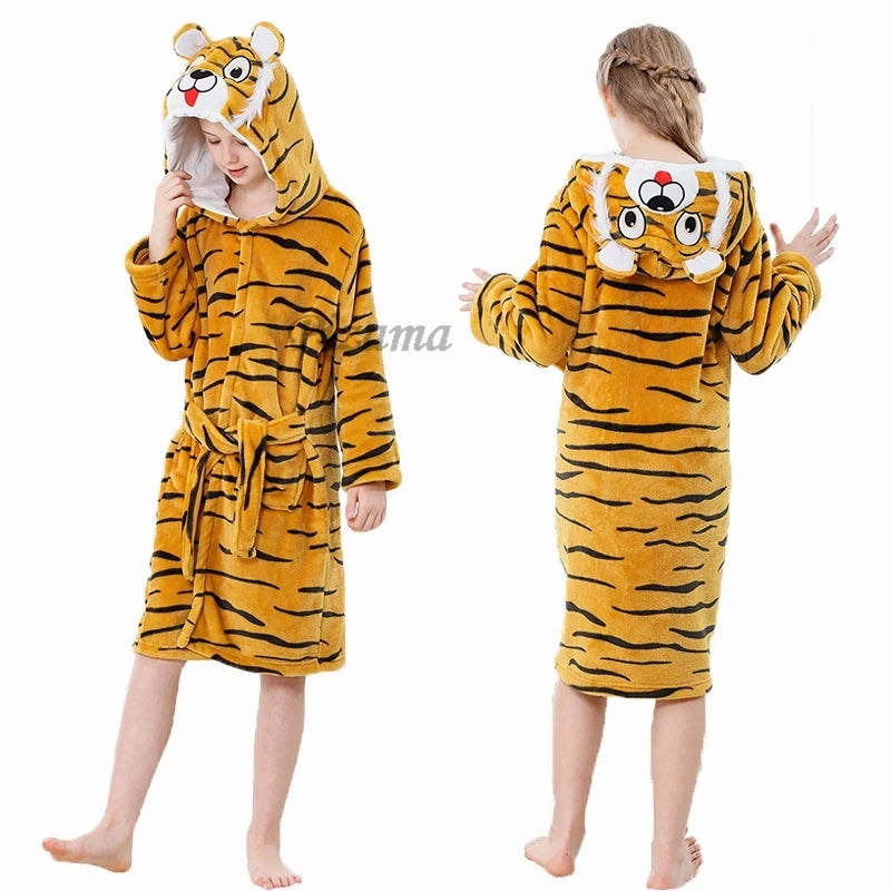 Peignoir enfant doux tigre