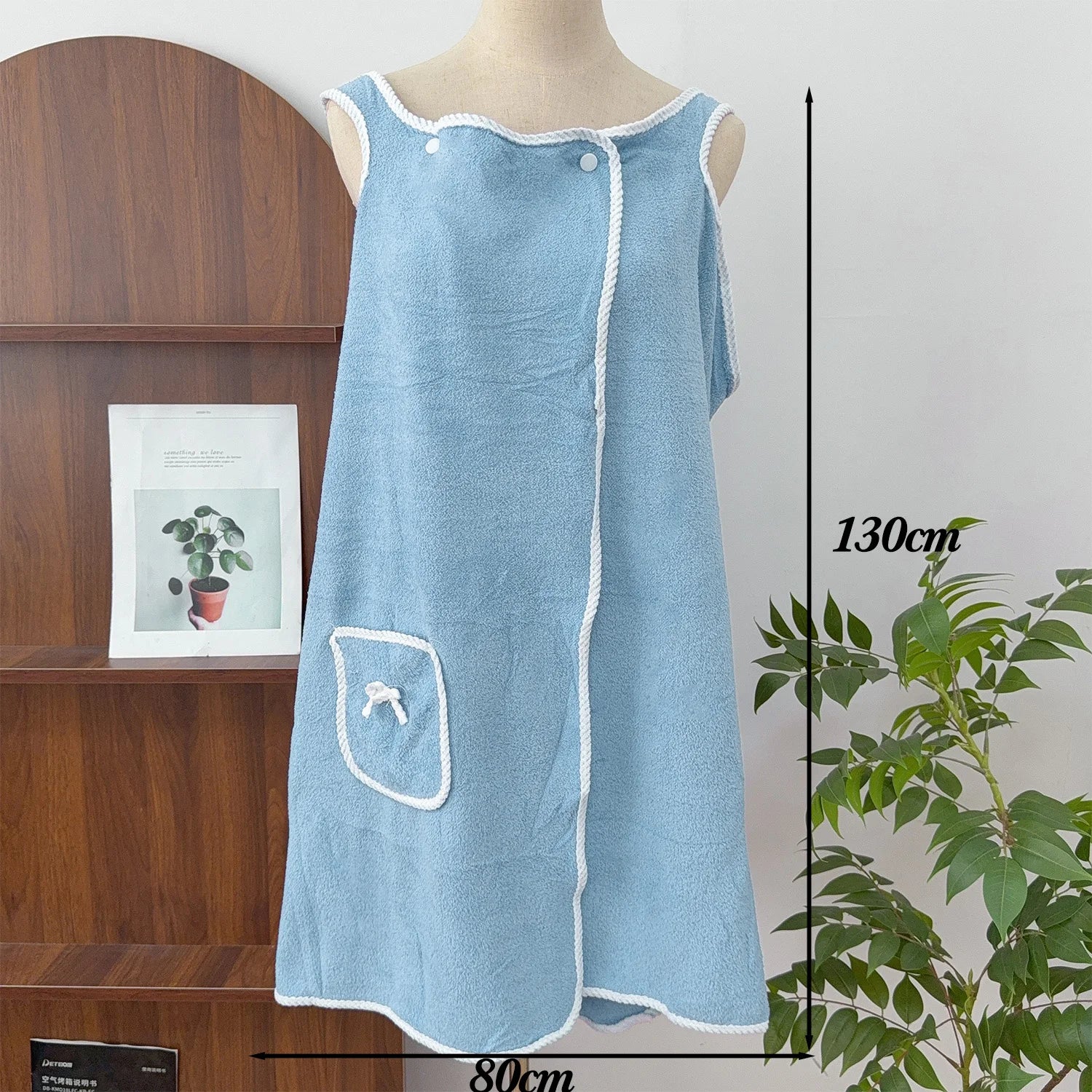 Peignoir éponge bleu