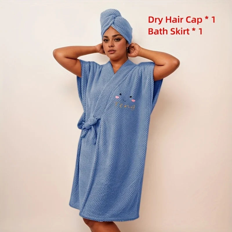 Peignoir femme absorbant bleu