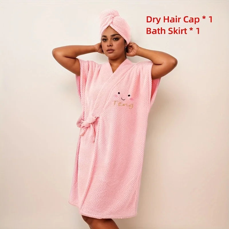 Peignoir femme absorbant rose