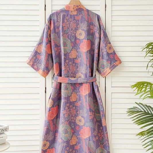 Peignoir femme éponge violet