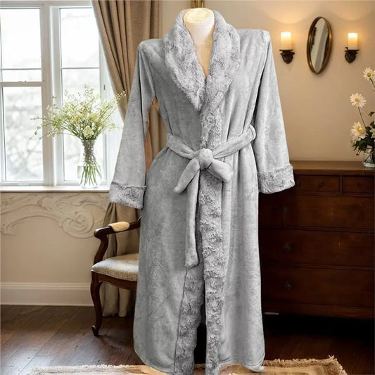 Peignoir femme épais gris