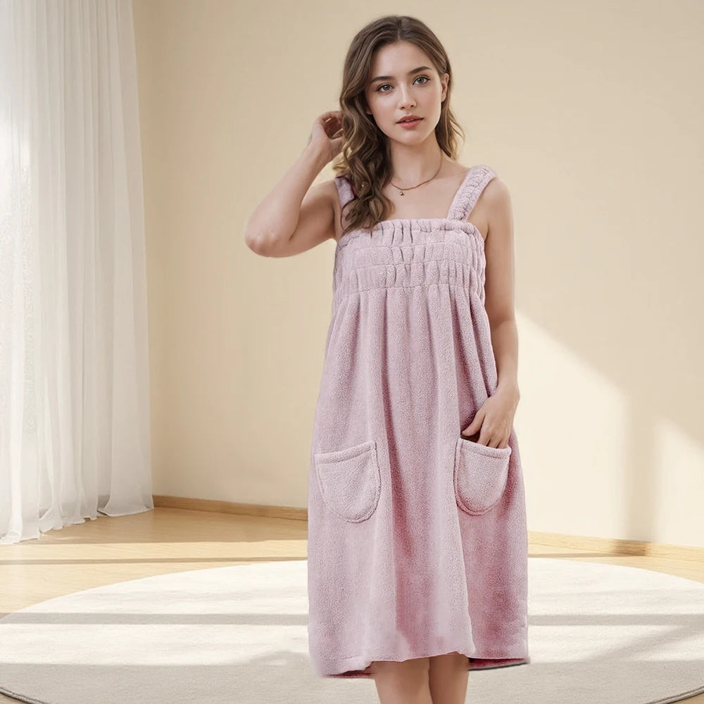 Peignoir hammam rose