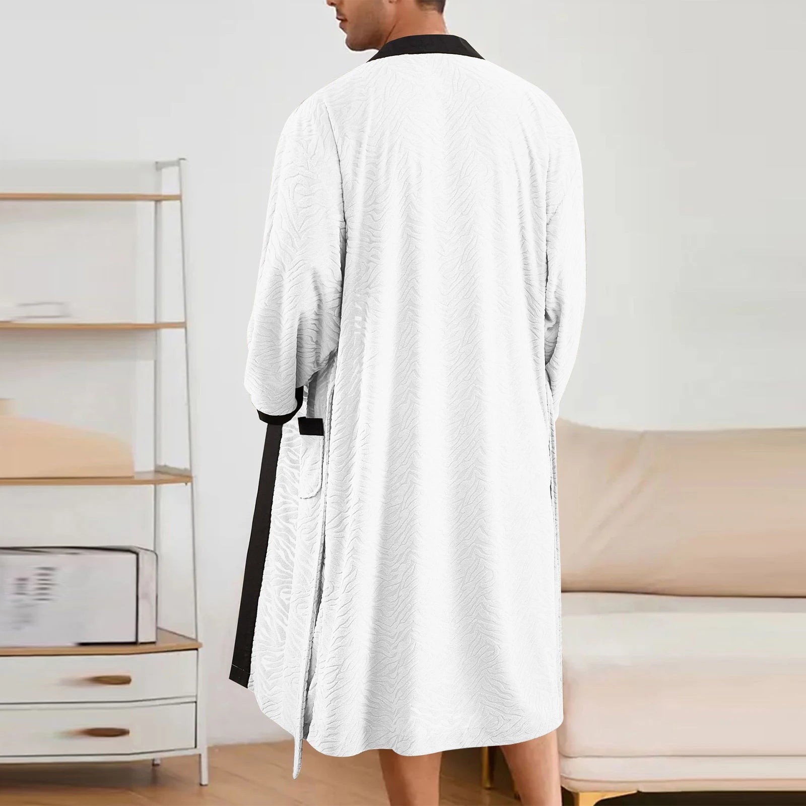 Peignoir homme doux vu de dos