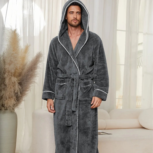 Peignoir homme hiver gris