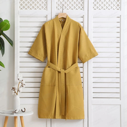 Peignoir homme sortie de bain jaune