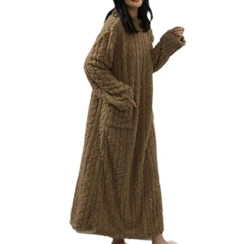 Peignoir long femme brun