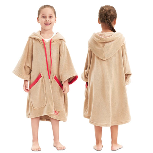 Peignoir natation enfant abricot