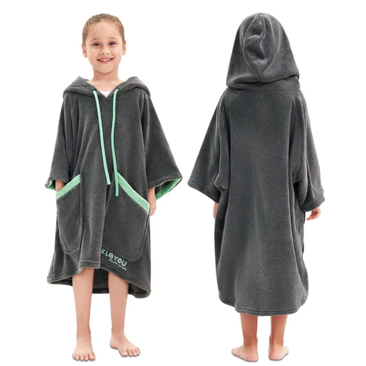 Peignoir natation enfant gris