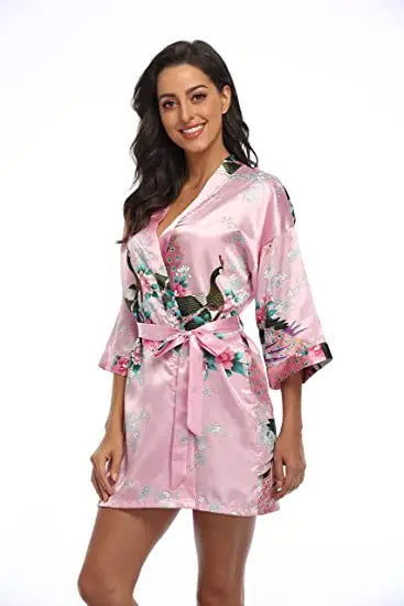 Peignoir rose femme
