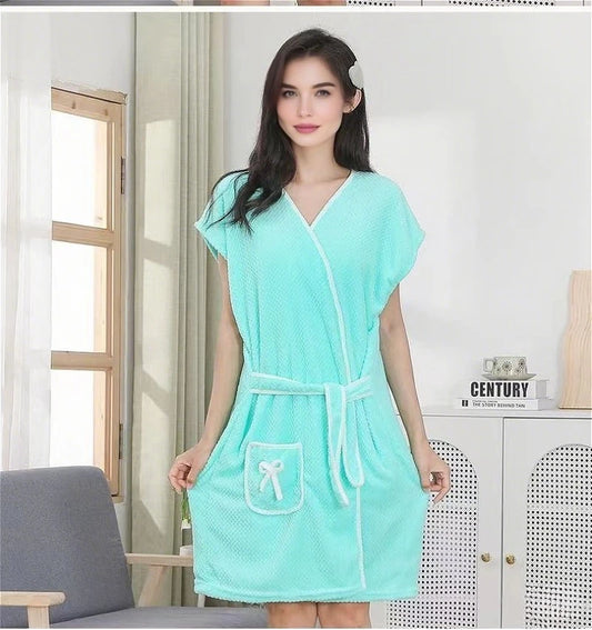 Peignoir spa femme vert