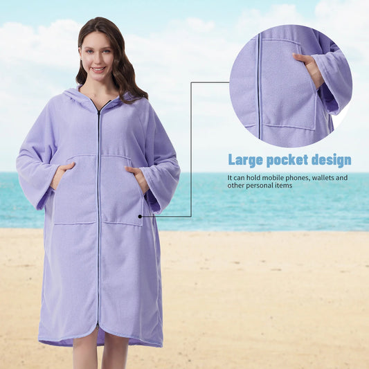 Peignoir surf mauve