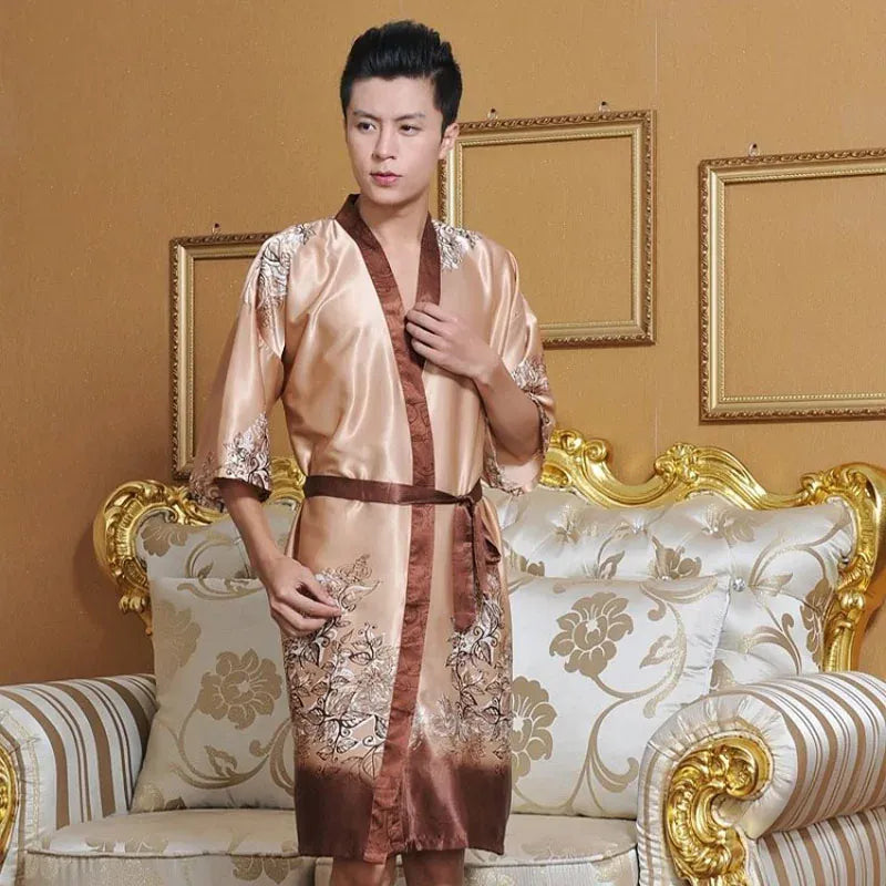 Peignoir kimono satin