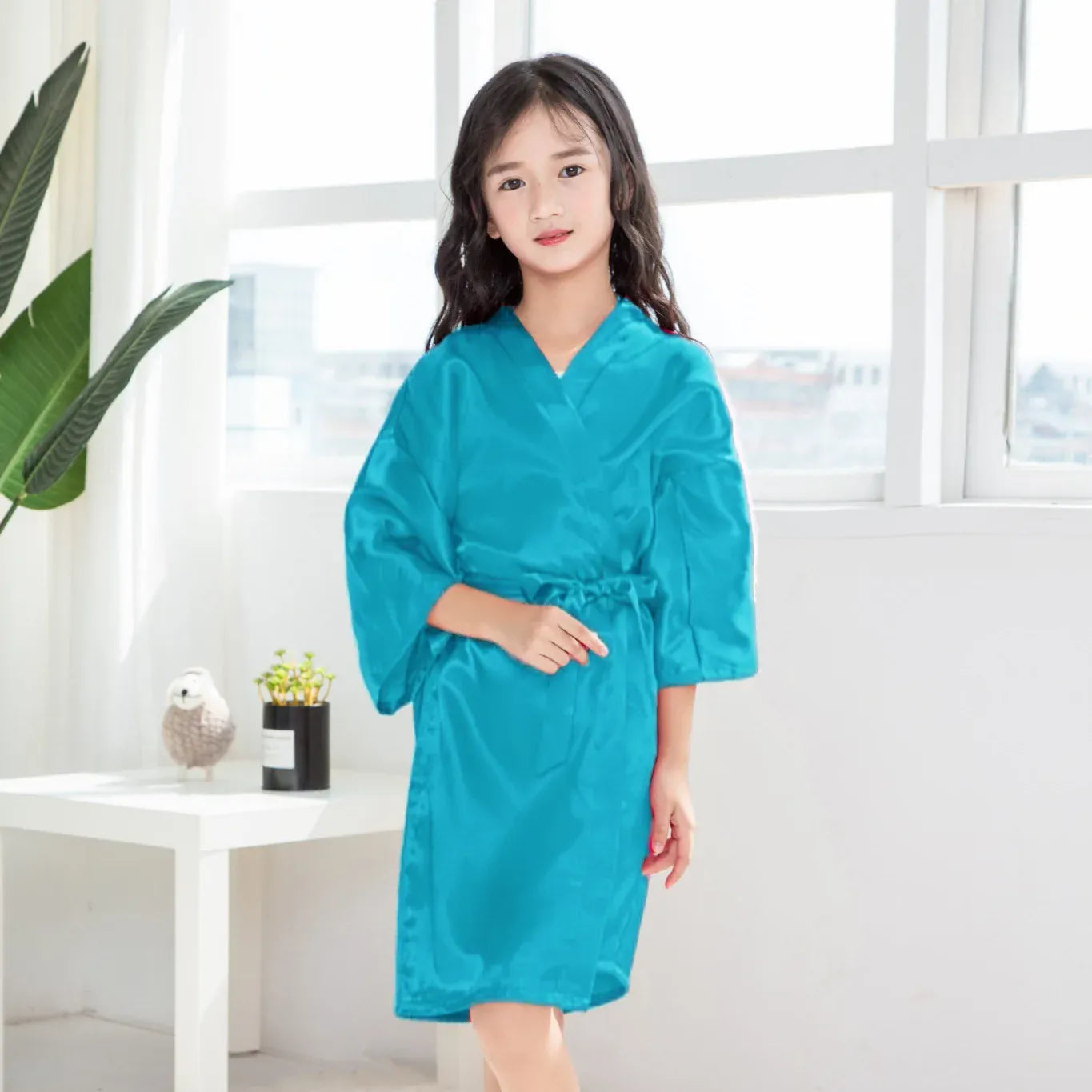Peignoir satin enfant