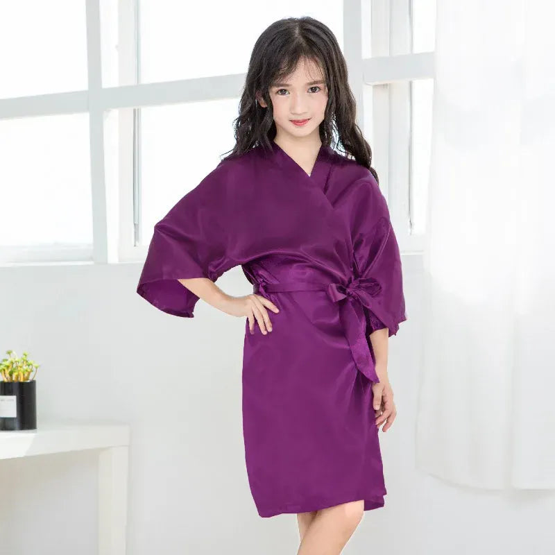 Peignoir satin enfant