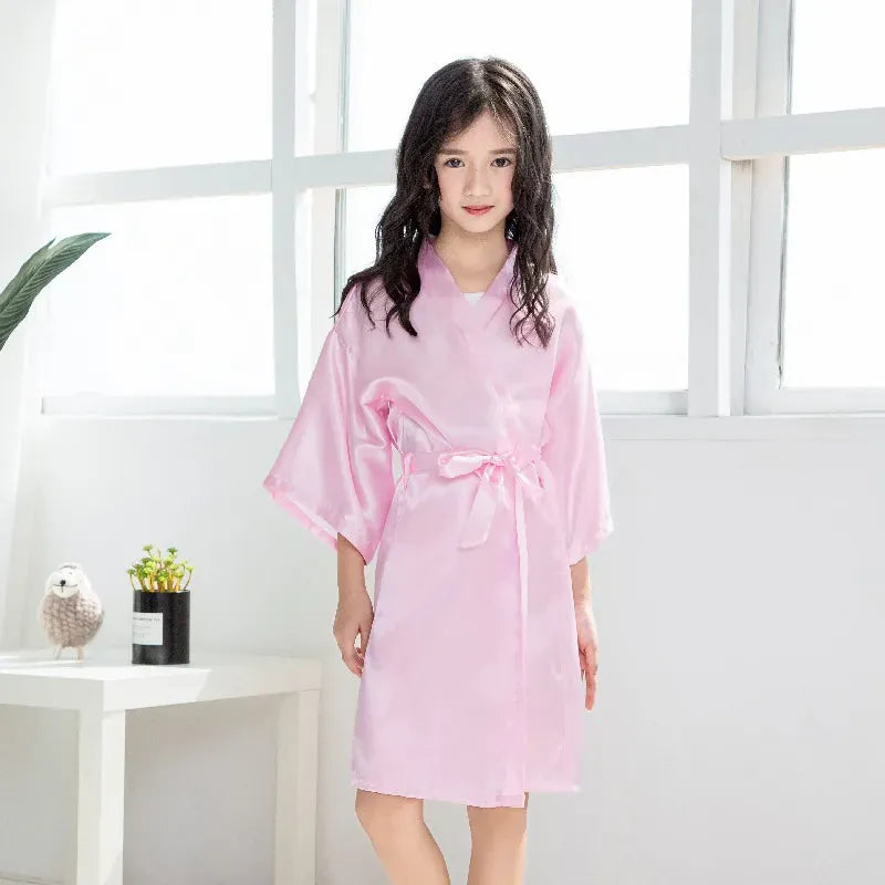 Peignoir satin enfant