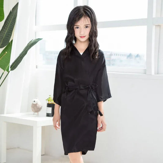 Peignoir satin enfant