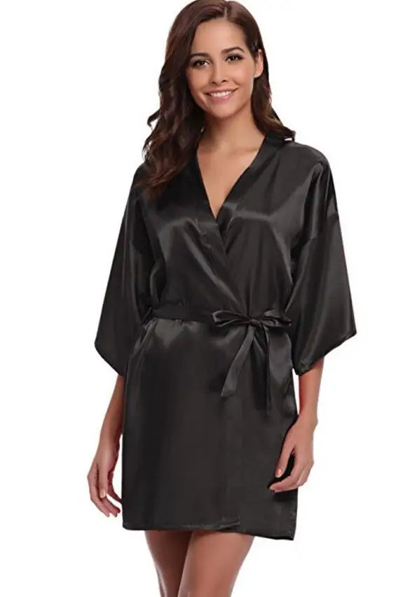 Peignoir satin femme