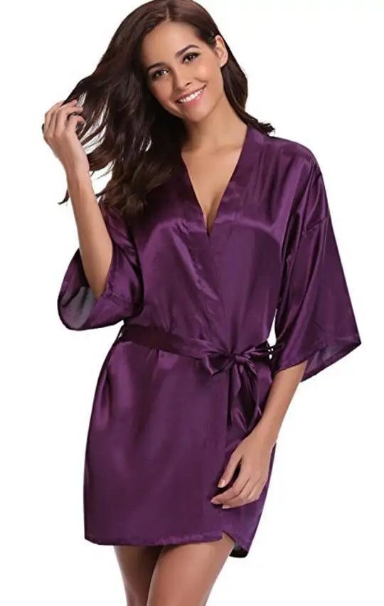 Peignoir satin femme