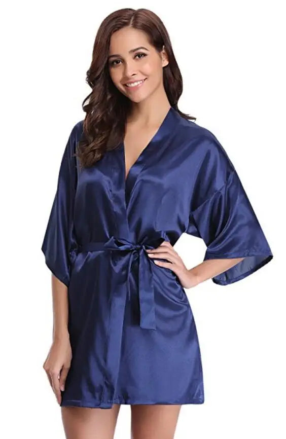 Peignoir satin femme